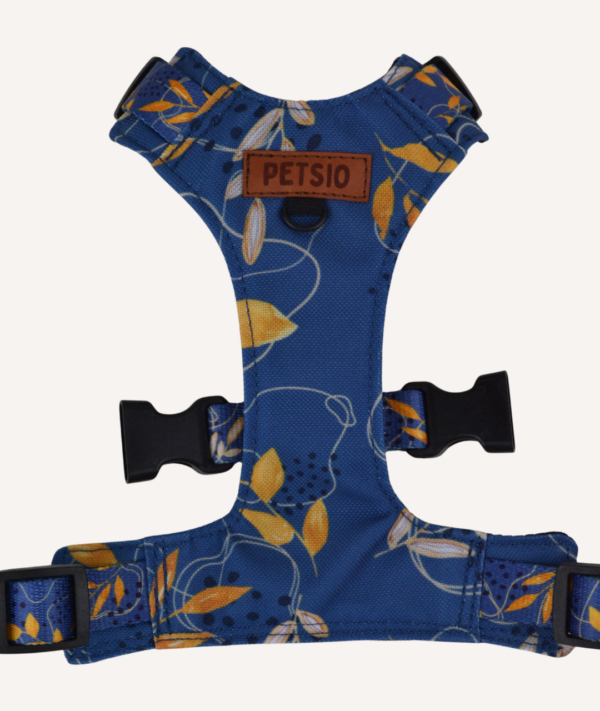 Szelki Bezuciskowe dla psa NIEBIESKIE LIŚCIE