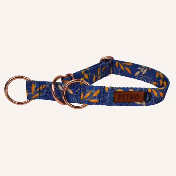 pół nieb 2 Obroża półzaciskowa NIEBIESKIE LIŚCIE