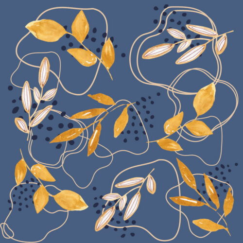 Saszetka na smaczki NIEBIESKIE LIŚCIE